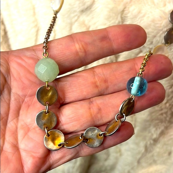 PARK LANE vintage  Ocean Treasures bead necklace 36" Mother of Pearl Amazonite - Picture 6 of 7